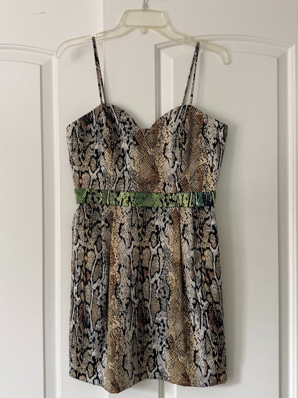 Naven Snake Print Dress Size L Fits 6 8 Animal Print Spaghetti Strap Mini